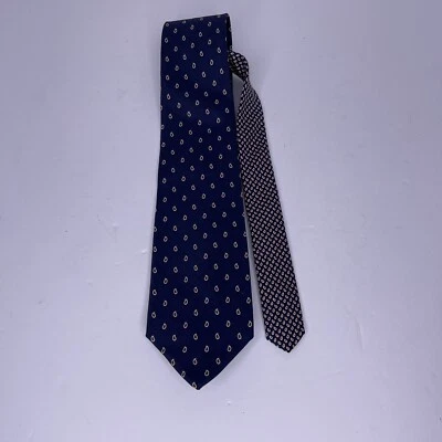 Tommy Hilfiger Navy Blue with Red Paisley 100% Silk Mens Tie - Image 1 of 4
