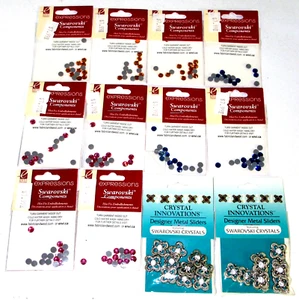 Expressions & Crystal Innovations Swarovski Beads & Metal Sliders / Lot Of 12 pk - Picture 1 of 6
