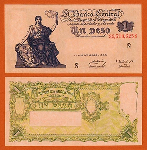 Argentina 1 Peso ND (1948-51) Series (N) Pick-257 UNC - Picture 1 of 1