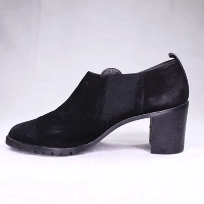 Donald J Pliner Zapatos Mujer 8 M Negro Tacones Botines Gamuza Cuero Botas Cremallera Foto 1 de 4