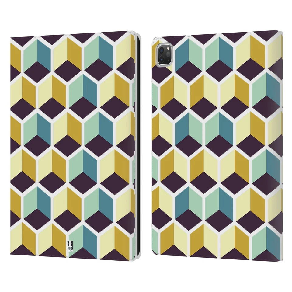 HEAD CASE DESIGNS OPTICAL GEOMETRIC PRINTS LEATHER BOOK CASE FOR APPLE iPAD - Image 1 of 4