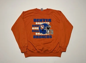 Sudadera De Colección Años 80 Denver Broncos Cuello Redondo Naranja XL Colorado NFL Fútbol - Imagen 1 de 10