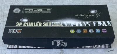ROYALE Pro 3-Piece Tourmaline Curling Iron Wand Set Zebra Color Pro Royale USED - Image 1 of 4