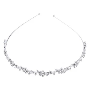 Wedding Crystal Bridal Flower & Leaves Crown Headband Tiara Headdress - Zdjęcie 1 z 12