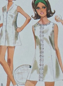 1960s Tennis Dress Mini Dress Princess Knickers Style 2416 Sewing Pattern - Picture 1 of 3