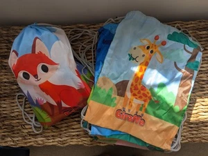 Cute Animal Drawstring Bags (Wipeable Material) Pack Of 8 - Picture 1 of 2