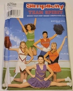 1998 Simplicity 8298 Cheerleader Pattern One Size Team Spirit 4 6 8 Cosplay Cut - Picture 1 of 2