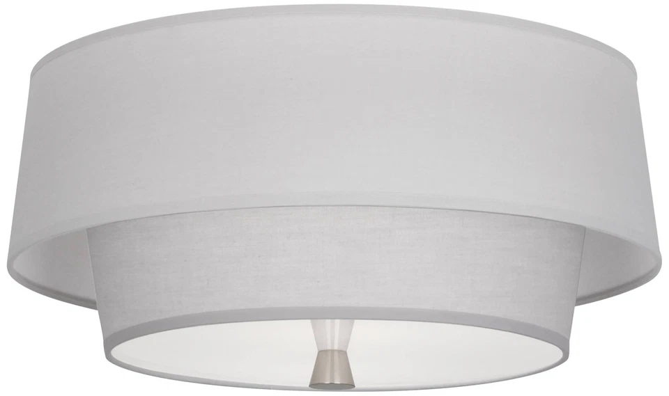 Lámpara de techo moderna Robert Abbey Decker 17" de ancho níquel y gris Foto 1 de 1