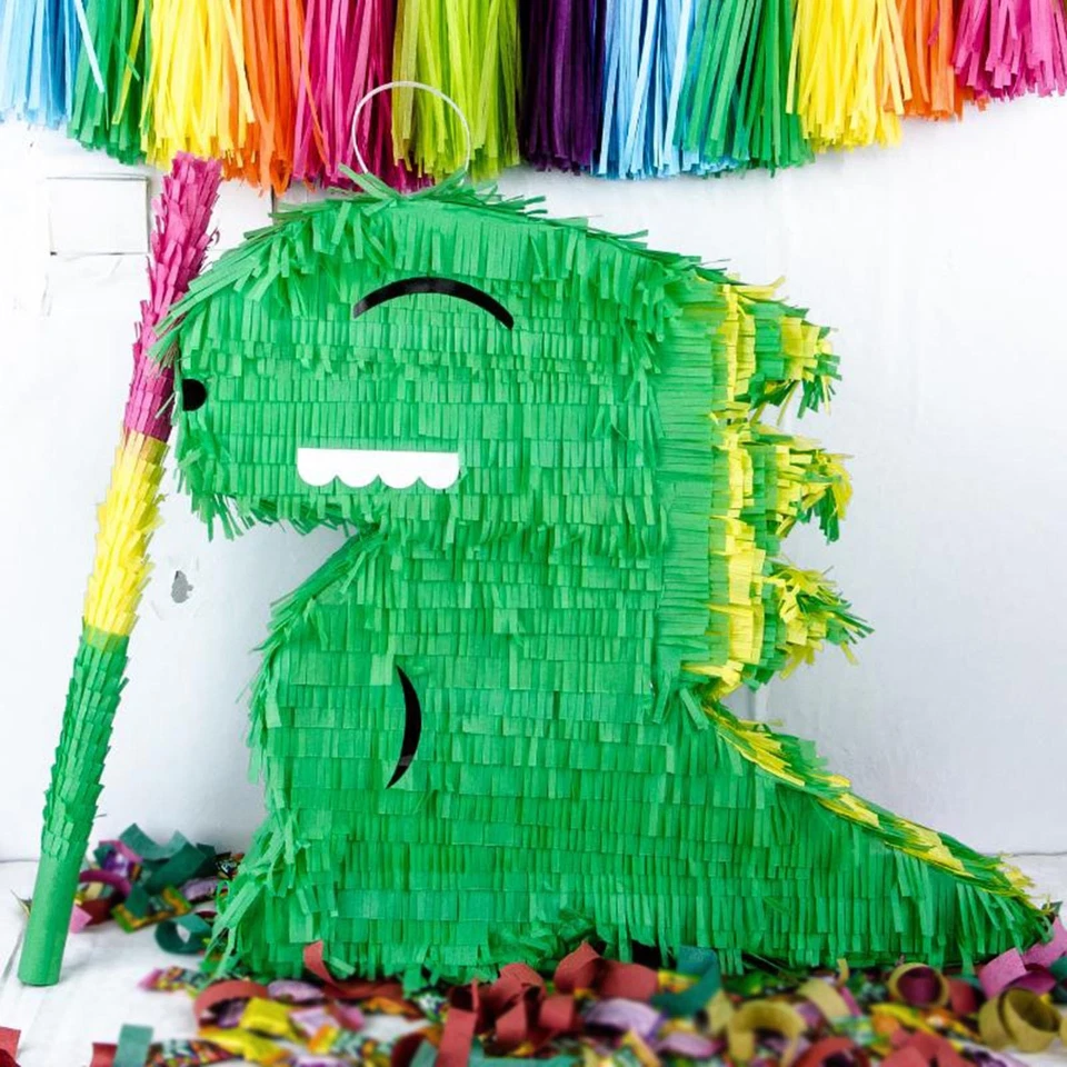 Dinosaur Pinata with Stick Ornament Indoor Outdoor Party Favors for Baby Shower - Image 1 of 4