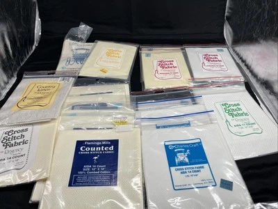 17 Packages Regency Charles Craft Flamingo 100% Cotton Cross Stitch Fabric NOS - Image 1 of 4