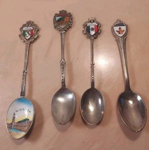 Vintage Souvenir Löffel Sammlung - ITALIA VICENZA, TOKYO, MEXICO CANADA LOT OF 4 - Bild 1 von 10