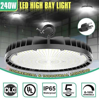 Luz LED UFO Alta Bahía 240W 190W 140W Ajustable 3000K-5000K con Enchufe Regulable Foto 1 de 4