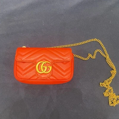 Gucci Marmont Bag Red Gold Hardware Buckle Shoulder Crossbody w8261005 - Image 1 of 4