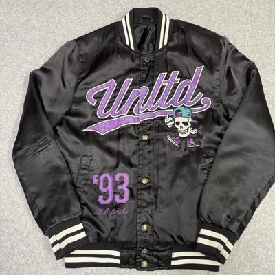 Vintage ECKO UNLTD 93 Jacket Black Satin Bomber Varsity Old School Streetwear - Image 1 of 4