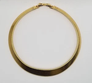 Vintage Monet 1980er Jahre vergoldet Omega Kette Halsreif Halskette 16" lang - Bild 1 von 20