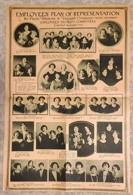 Póster de empleados del departamento de tráfico de Pacific Telephone & Telegraph Company 1925 Foto 1 de 4