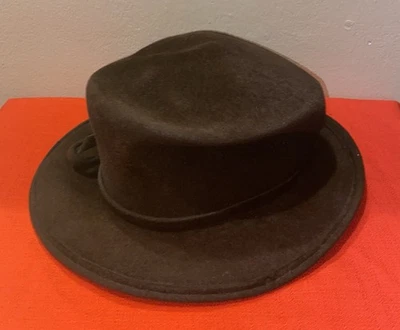 Vintage I.J. Sombrero Fedora Herman's NYC de fieltro marrón Foto 1 de 4