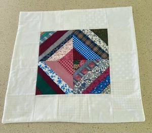 Patchwork Quilt Throw Pillow Cover 19.5x19.5 Handmade Cottage Core Decorative - Picture 1 of 4