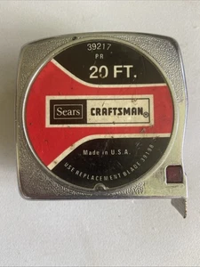 Vintage Sears Craftsman 39217 20ft USA Red Button Tape Measure - Picture 1 of 5