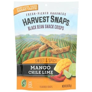 Calbee Harvest Snaps Mango Chile Limette gebackene schwarze Bohnen Snacks 3 Oz. - Bild 1 von 2