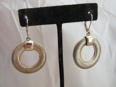 Anne Klein snake chain design circle lever back pierced earrings - Image 1 of 4