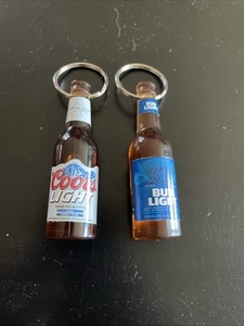 Bud Light Coors Light Keychain Lot - Picture 1 of 2
