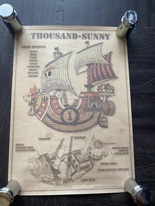 Poster ONE PIECE Art A3 2 fogli bandiera mille sole e pirati con tubo originale - Foto 1 di 14