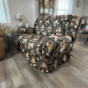 Vtg Sure Fit Slipcover Fieldcrest Cannon Floral 2-Piece For Sofa/Chair 100x120" - Picture 1 of 9