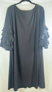 Gabby Skye Plus Size 20W Lil Black Dress Tiered Ruffle Sleeve Party Wedding Form - Picture 1 of 9