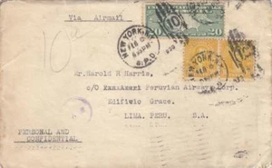1920, Nueva York a Lima, Perú, correo aéreo, ver nota (7221) - Imagen 1 de 1