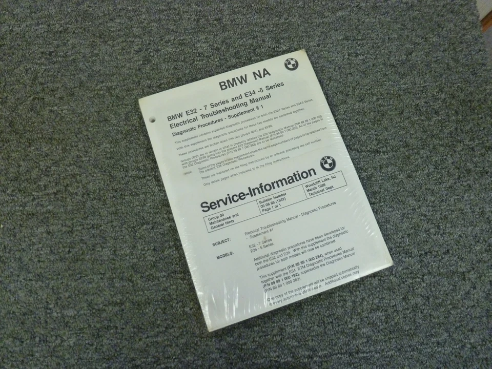 BMW 520i 525i 530i 535i 540i 1991-1993 diagramas de cableado eléctrico manual 1992 Foto 1 de 1