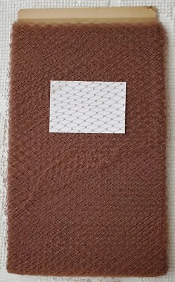 "Nuevo sombrero sombrerero vintage velo red, 16-18"" ancho, 34 yardas marrón cacao Francia" Foto 1 de 4