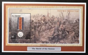 ESTAMPILLAS MEDALLAS DE GUERRA MILITARES BRITÁNICAS ST VINCENT S/S 2002 MNH LA PRIMERA GUERRA MUNDIAL 1 - Imagen 1 de 1