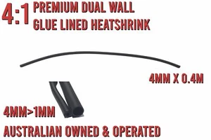 4 mm x 0,4 m tubo retráctil térmico 4:1 pegamento de pared doble forrado alambre aislamiento marino - Imagen 1 de 1