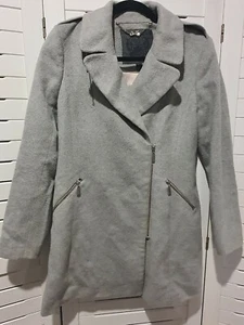Forever New Grey Long Jacket Womans Size 10 - Picture 1 of 6