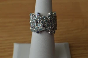 1,90ct Blaue Lagune Apatit / Iolith Blasen Ring Rhodium über Feinsilber Größe 7 - Bild 1 von 15
