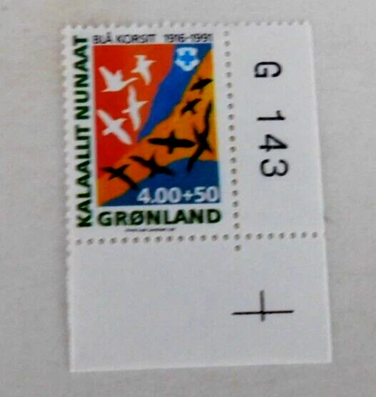 Groenlandia #B15 4,00 +50, como nuevo/NH/VF/OG, 75º aniversario Blue Cross Groenlandia, 1991 Foto 1 de 1