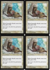 MTG: VENERABLE MONK Stronghold COMMON; played, Excellent condition x4