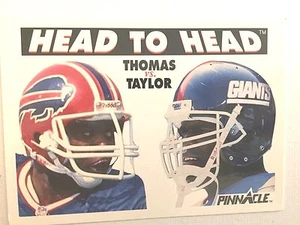 COLLECTIBLE PINNACLE HEAD TO HEAD  THOMAS VS TAYLOR FOOTBALL TRADING CARD 1991 - Picture 1 of 2