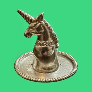 Interpur Vintage Silver Plated Unicorn Jewellery 💍 / Earrings Holder/Trinket - Bild 1 von 4