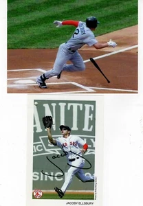 Jacoby Ellsbury 5x7 Exclusive Photo And Team Issued 4x6 Photo Card - Picture 1 of 1