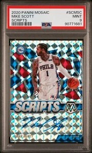 2019-20 Mosaic MIKE SCOTT Auto Red & Blue Scripts PRIZM PSA 9 - Picture 1 of 2