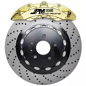 Disco de perforación anodizado oro de 14" JPM Forged RS Big Brake 6 ollas calibradora de oro anodizado para A4 B6/B7 - Imagen 1 de 1