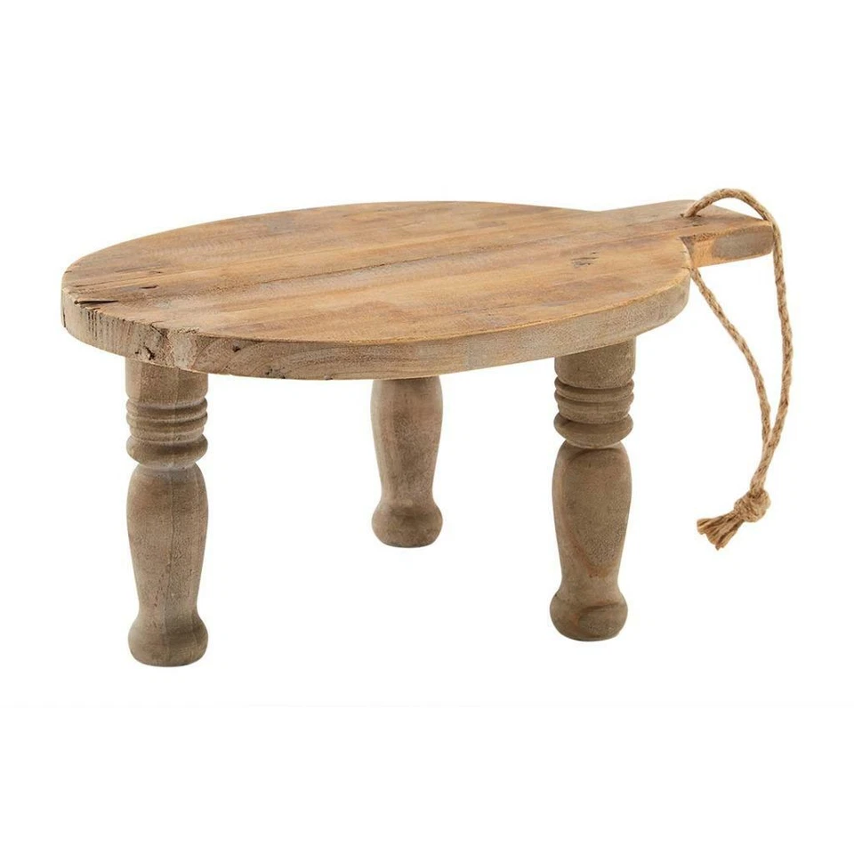 Elevador de madera con patas con acabado para el hogar Mud Pie placa de servir soporte grande 7" x 15" Foto 1 de 1