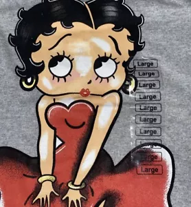 New With Tags Labeled Screen Print Gray Betty Boop Size Large T-Shirt. - Picture 1 of 3