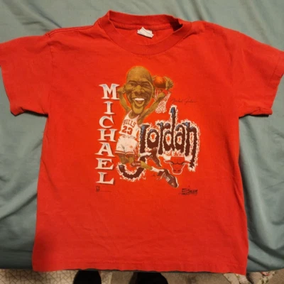 Michael AIR JORDAN Red t-shirt (YOUTH 14-16) Vintage 1990-Fat Head Salem - Image 1 of 3
