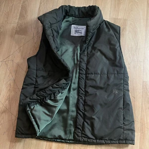 VINTAGE BURBERRY'S waistcoat VEST PUFFER GILET WOMEN'S green olive SIZE 12us M L - Picture 1 of 12