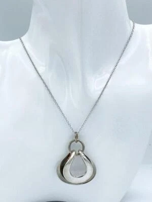 Vintage David Andersen Sterlingsilber Modernist Anhänger Halskette 24" - Bild 1 von 4