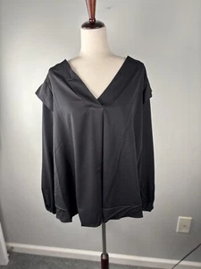 Andree By Unit 1X Top Shirt Blouse Black New NWT Easy Care - Picture 1 of 11