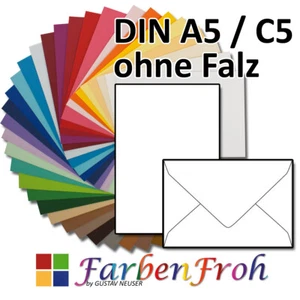 Einzelkarten-Set DIN A5/ DIN C5 - Karten und Umschläge Farbenfroh - Bild 1 von 30